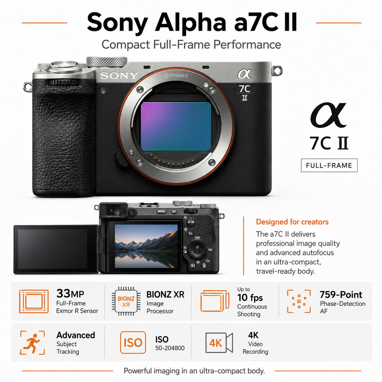 Amazon.com: Sony Alpha a7C II Mirrorless Camera, Silver, Bundle